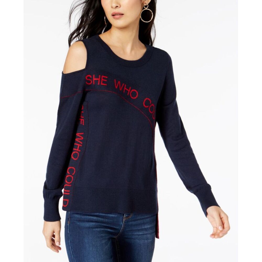 INC International Concepts Graphic Print Asymmetrical Sweater